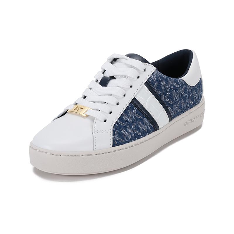 迈克科尔斯michaelkorsmk女鞋织物配皮系带休闲运动鞋板鞋43s1ktfs2y