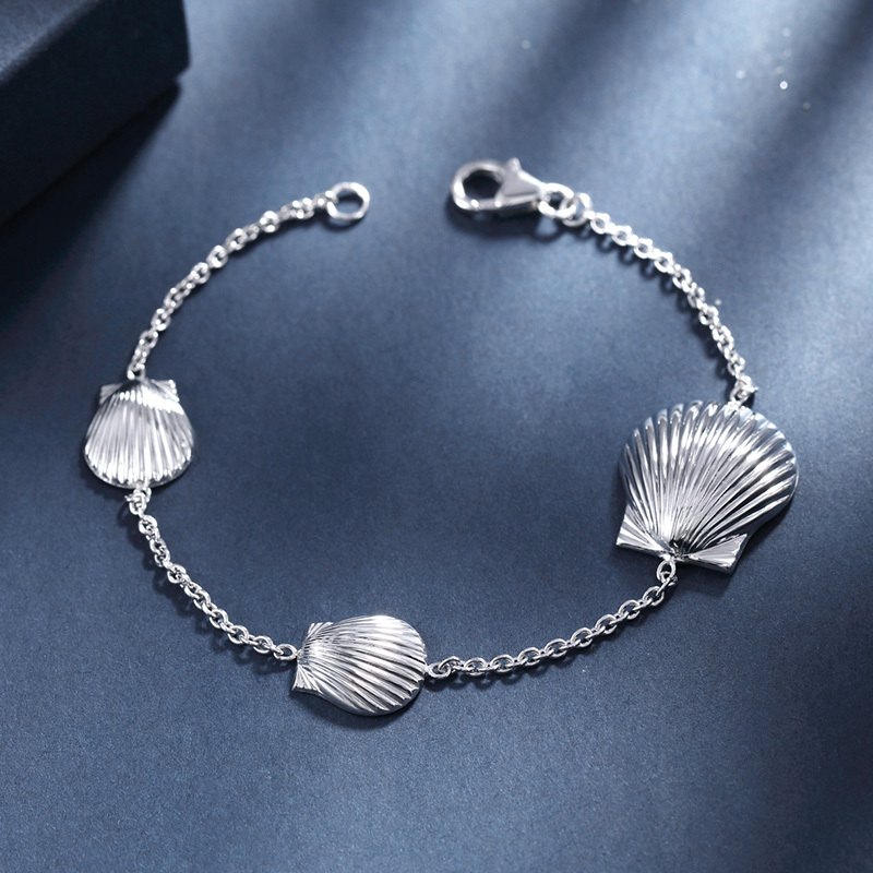 美国myfashiondesigns925银手链女款贝壳之恋纯银手链
