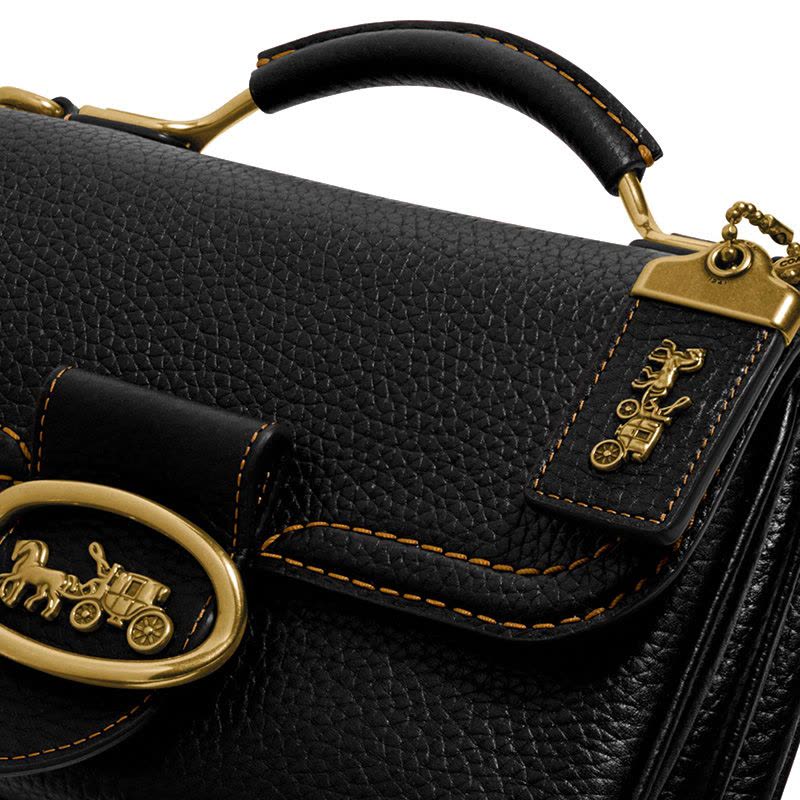 COACH\蔻驰 CHAMBRAY RILEY 口盖包手提单肩包 马车标粒面皮图片