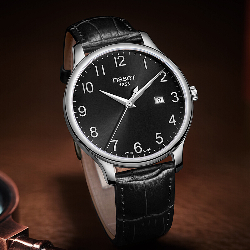 天梭(TISSOT)手表 俊雅系列石英男士手表 石英表