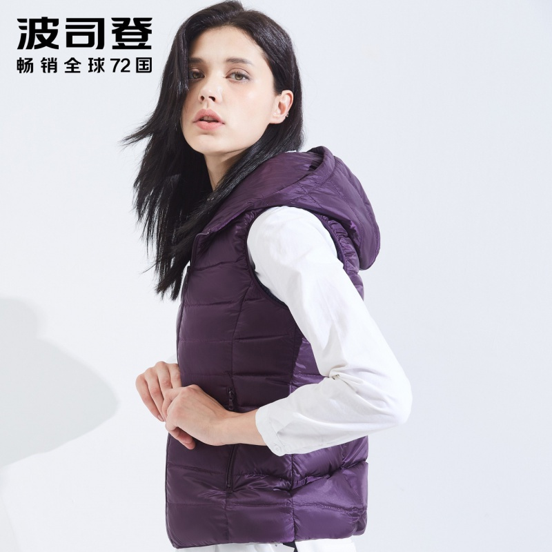 波司登羽绒背心女轻薄连帽短款运动百搭女士羽绒服马甲