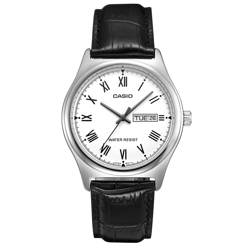 卡西欧(CASIO)皮带男表 简洁时尚手表防水休闲商务石英表男表MTP-V006L-7BUDF