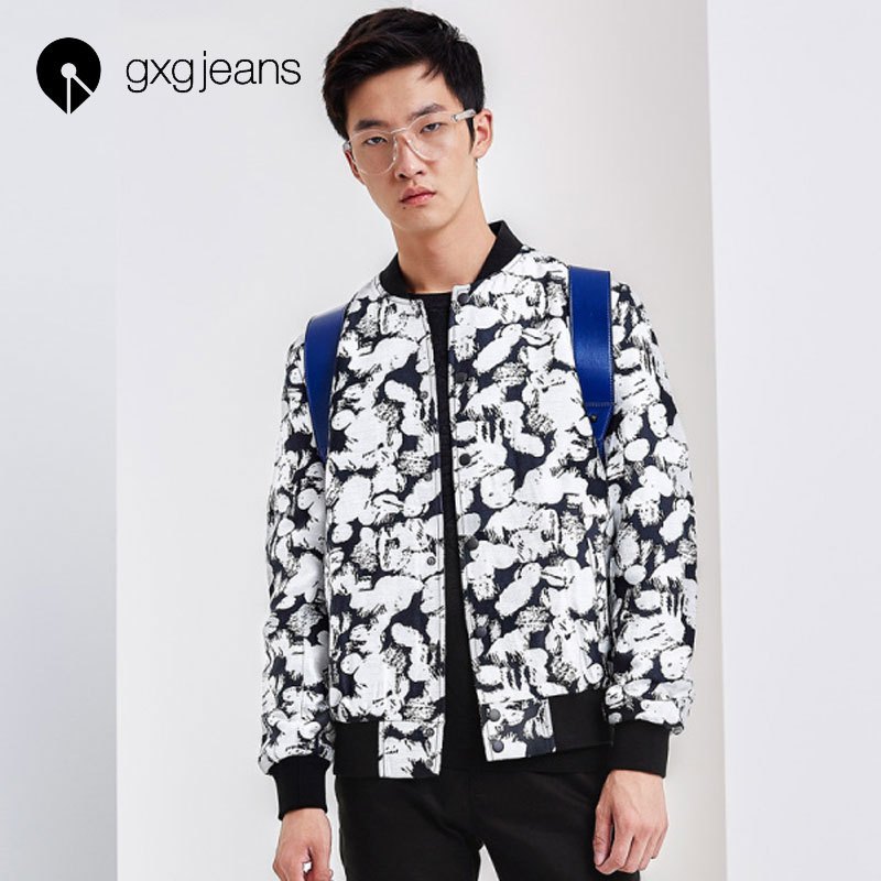 gxgjeans男装秋男士时尚修身青年休闲夹克外套