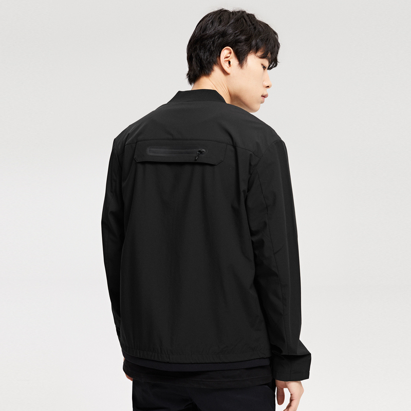 gxg男装秋季男士时尚都市潮流青年黑色棒球领运动夹克男装外男