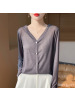 2025春夏季女装新款V领短款薄款搭配吊带裙时尚上衣长袖针织开衫
