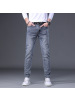 轻奢欧货春夏季新款潮牌印花修身牛仔裤男士百搭休闲小脚裤子