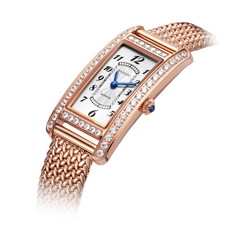 罗西尼rossini手表复古轻奢女士手表时尚优雅镶钻防水女表女士石英