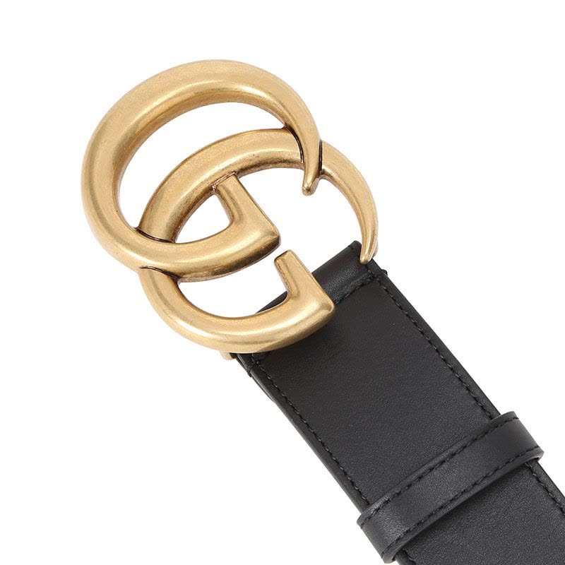 预售古驰(GUCCI 腰带4.0D 双G饰扣光面皮 皮带腰带 397660金扣图片