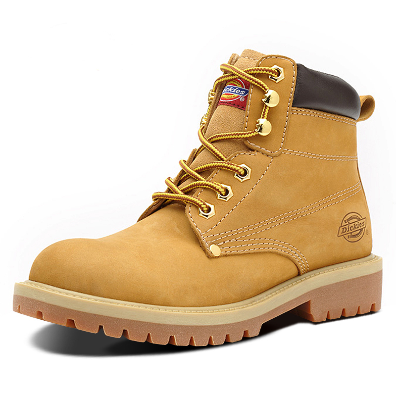 dickies女鞋复古马丁靴女英伦风学生女靴子冬季高帮真皮大黄靴女163