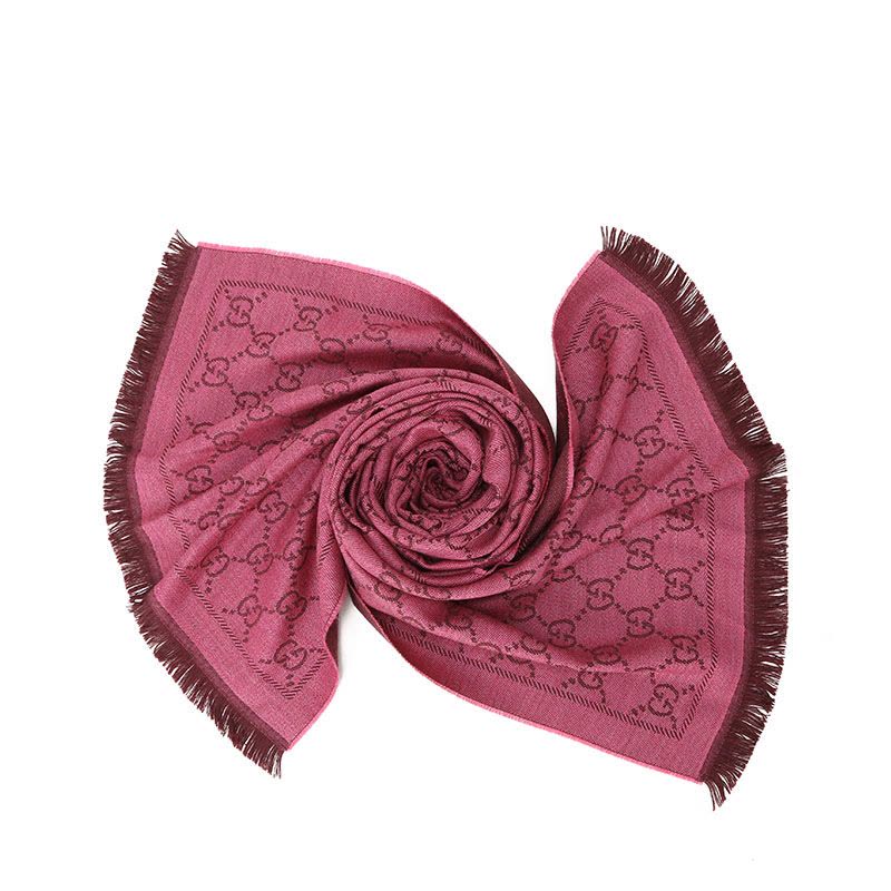 预订GUCCI\古驰 GG提花图案流苏边 围巾48*180CM图片