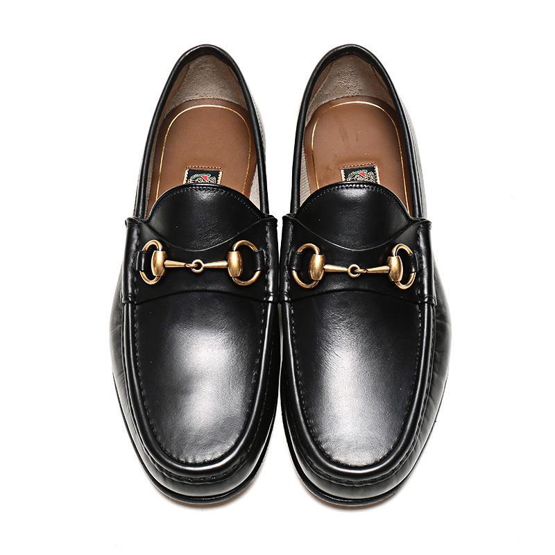 gucci古驰男士皮革马衔扣乐福鞋皮鞋307929blm00