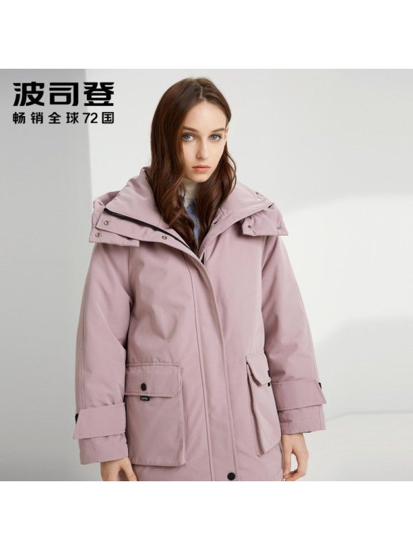 波司登女羽绒服中长款工装风新款冬季保暖外套