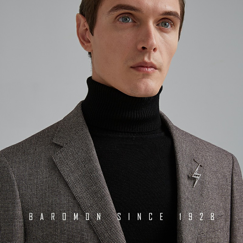 培罗蒙(Baromon)羊毛西服男商务休闲男装新款修身单西外套西装上衣