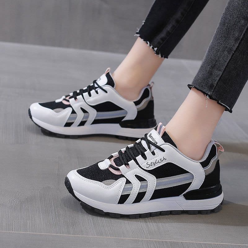 策霸阿甘鞋女2021春季新款运动休闲鞋女韩版百搭老爹透气网面女鞋C06图片