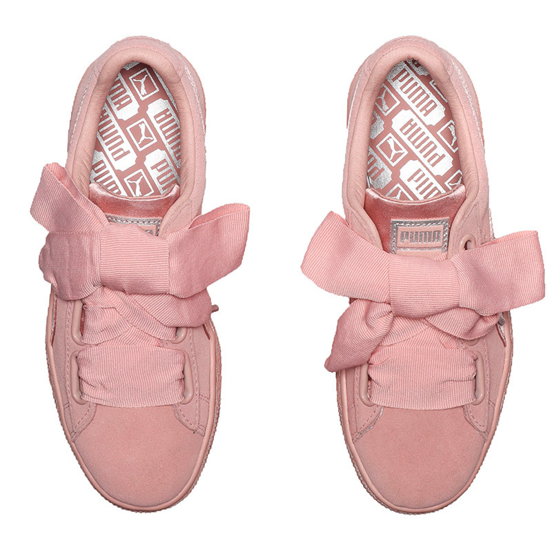 自营puma彪马女款蝴蝶结板鞋3669220236692202桃粉色古银色