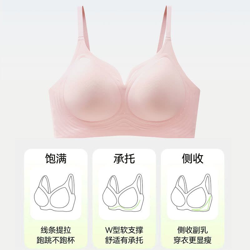 无痕内衣女士小胸聚拢收副乳防下垂薄款无钢圈固定杯软支撑文胸罩图片