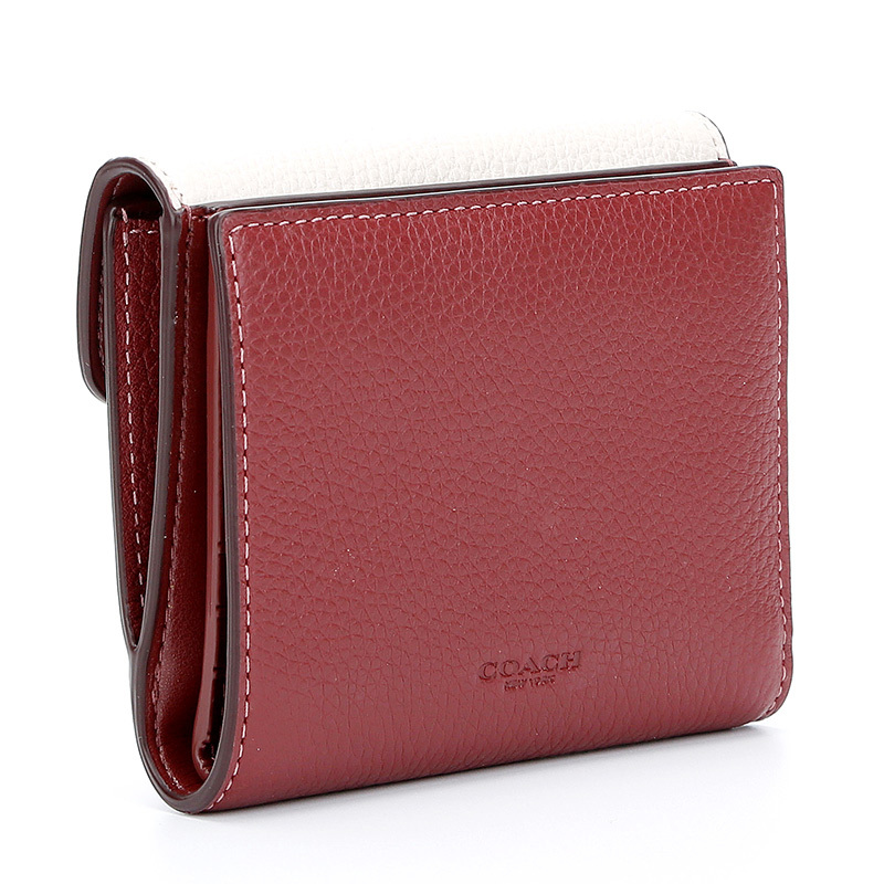 自营新品蔻驰coach品女士专柜款tabby皮质短款钱包粉白拼色891b4quk