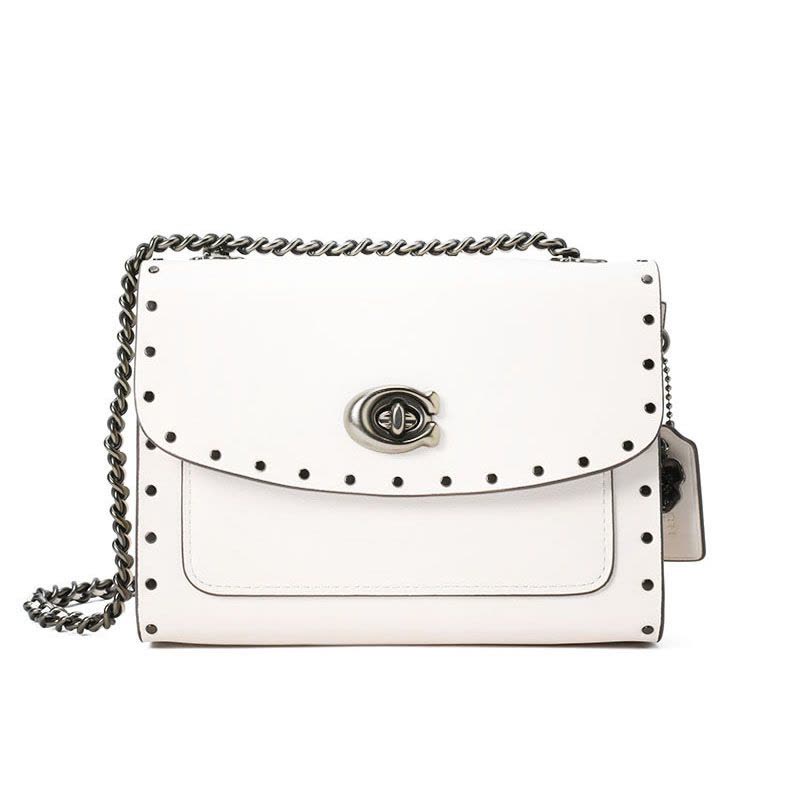 预订 COACH/蔻驰 女包PARKER 18 铆钉边饰翻盖斜挎小方包 29389 18x12.5x8CM图片