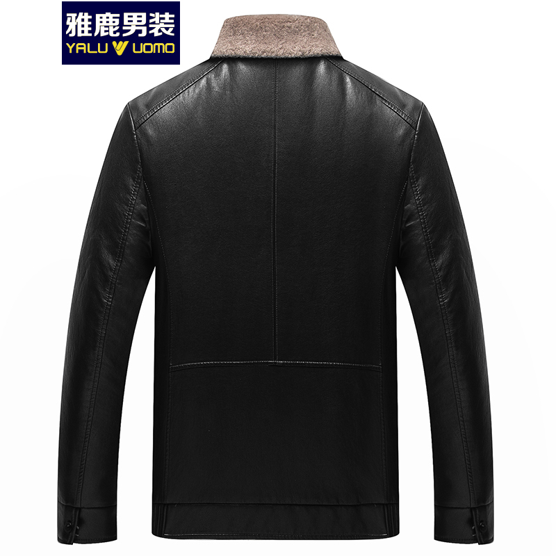 雅鹿男装秋冬季新款皮羽绒夹克保暖外套L18873
