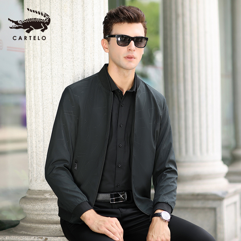 卡帝乐鳄鱼cartelo男士外套中年男装春季商务休闲薄款3050岁上衣春秋