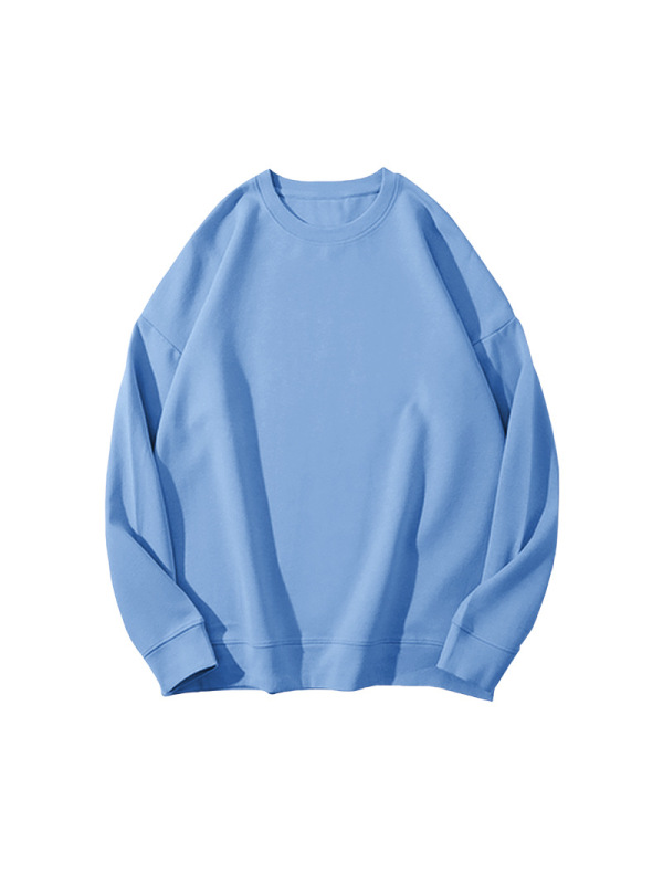 纯色加绒卫衣女秋冬韩版宽松休闲上衣T恤女学生情侣装外套打底衫