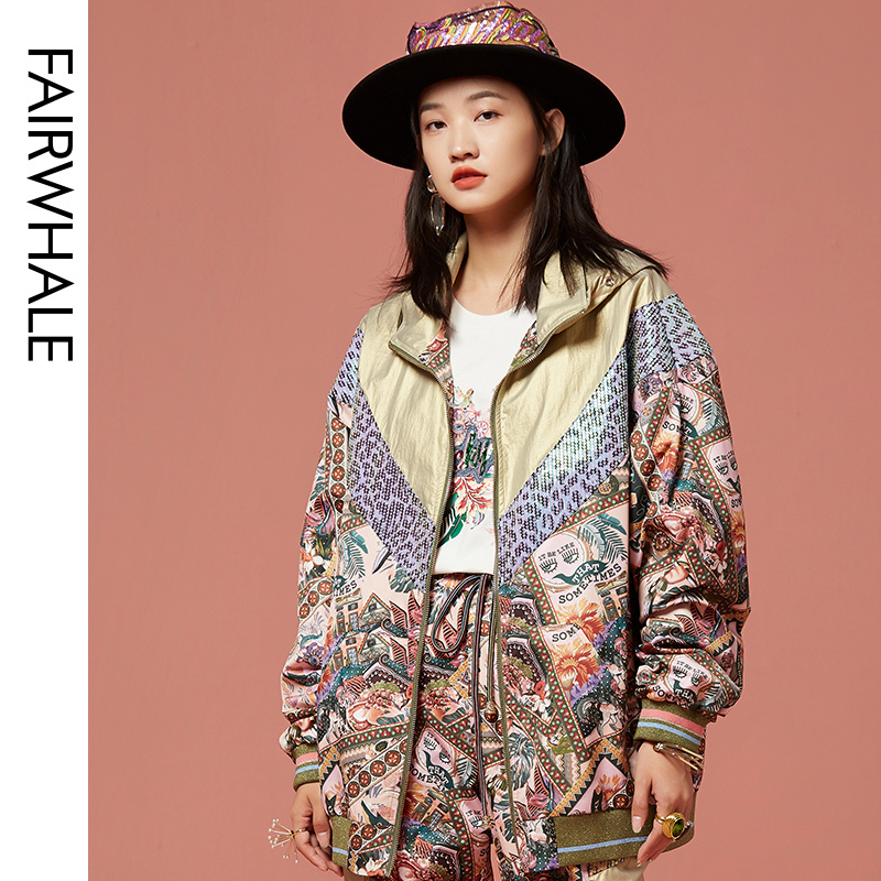 马克华菲女装2020年新款早春外套女潮ins夹克运动风上衣商场直发