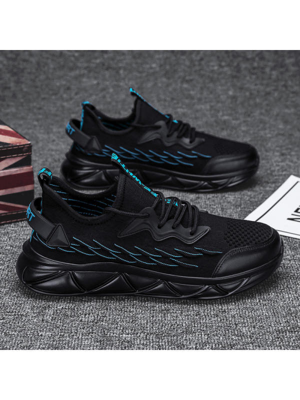 Ceba街头日常飞织透气休闲鞋2022春季男鞋个性鱼鳞片运动鞋青年椰子鞋