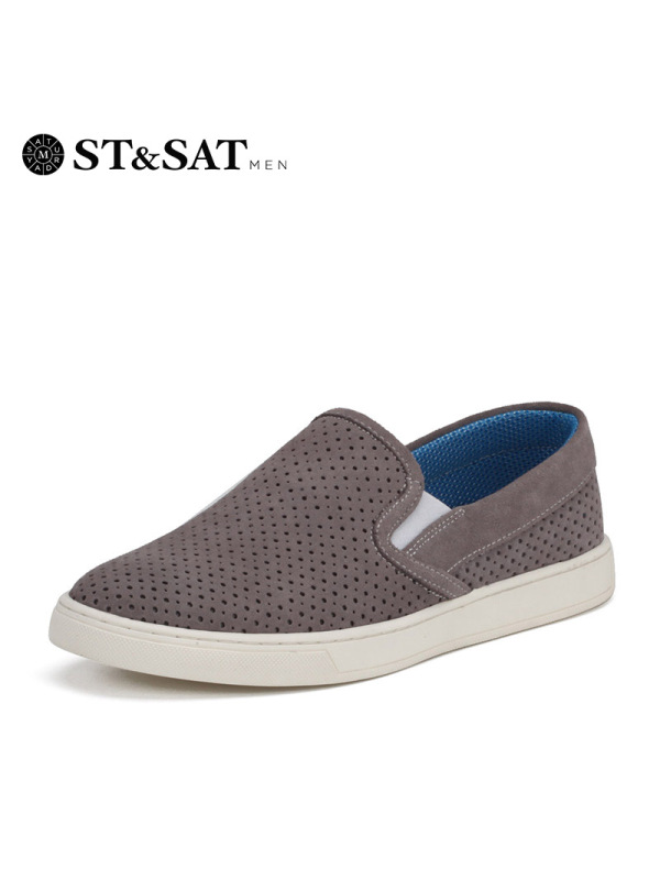 St&Sat/星期六牛皮冲孔透气板鞋深口单鞋男鞋SS61129061