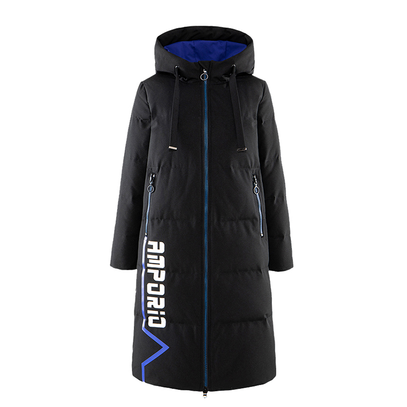 雪中飞羽绒服女中长款毛领加厚冬装韩版修身女士外套