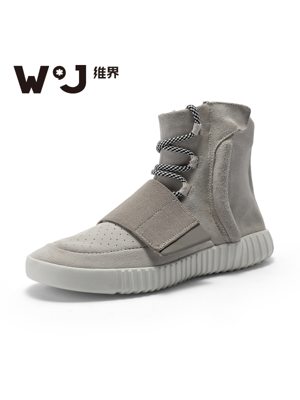 维界男士马丁靴韩版英伦风潮流高帮男鞋休闲鞋真皮短靴子皮靴春季