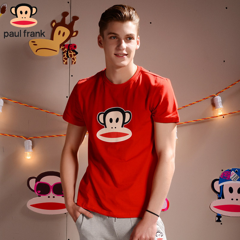 Paul Frank/大嘴猴夏装新品男款经典时尚休闲印花圆领短袖T恤潮