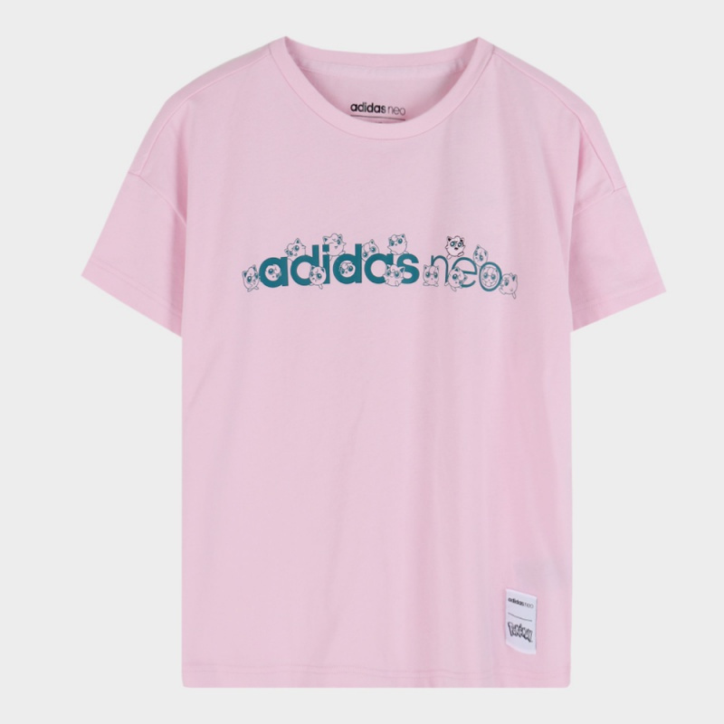 Adidas阿迪达斯NEO女子宝可梦皮卡丘联名款T恤短袖