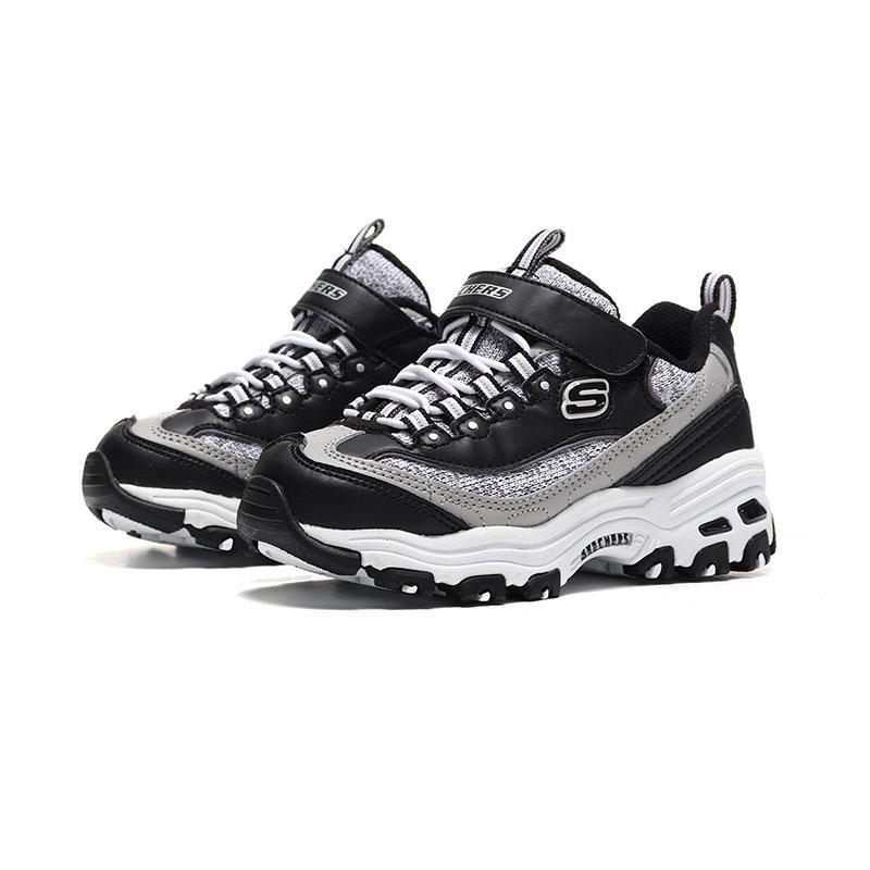 Skechers斯凯奇男童熊猫鞋D‘lites舒适运动鞋664094L 664094L/BKW黑色+白色