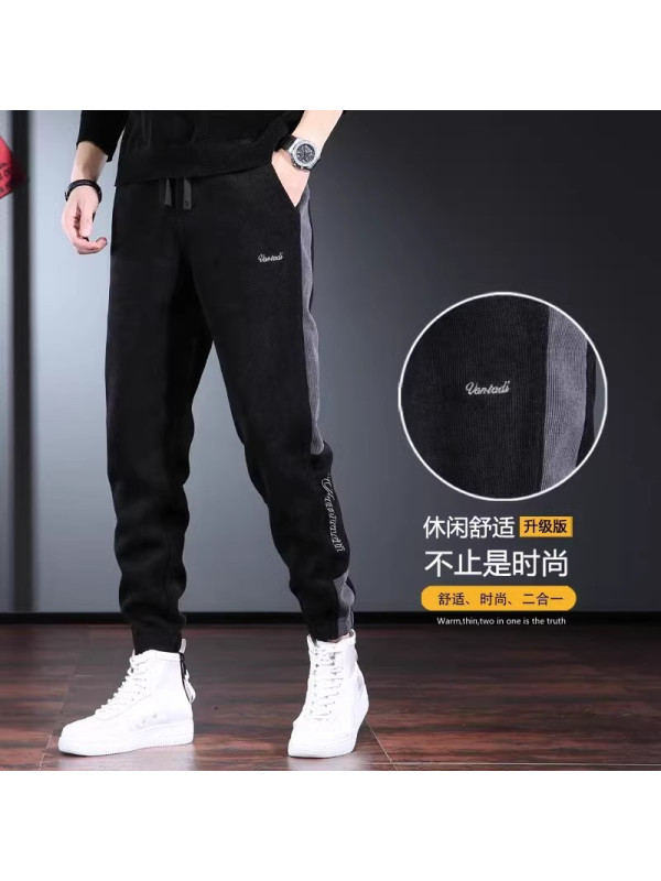 美式灯芯绒裤子男秋季新款宽松束脚修身休闲卫裤