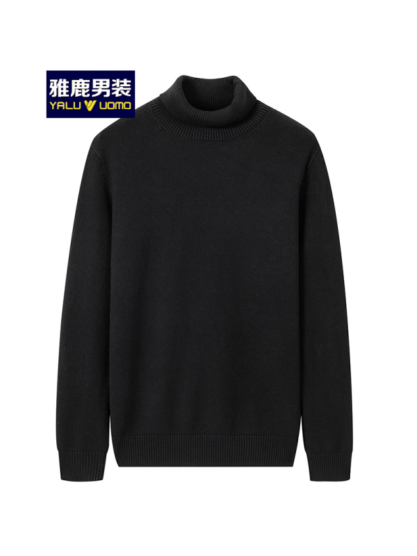 雅鹿男装2019秋冬季新品休闲百搭套头高领保暖男士毛衣针织衫19308818