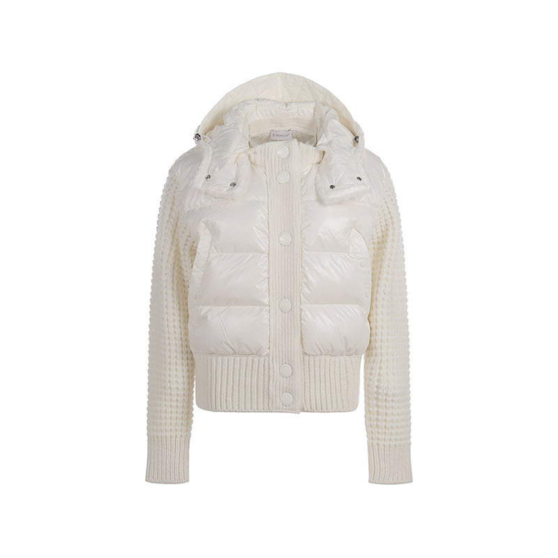 盟可睐/蒙口 MONCLER 女士衬垫羊毛半羽绒开衫鹅绒羽绒按扣针织外套上衣H2 093 9B00029 M2274