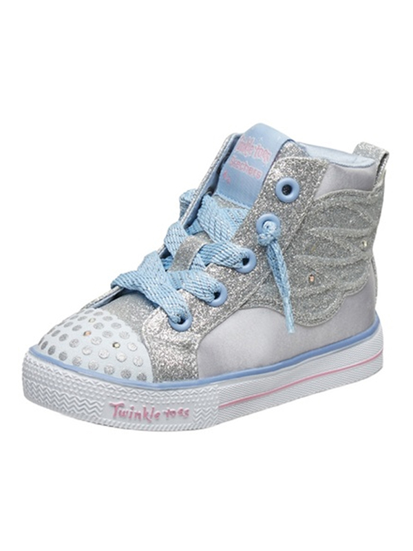 skechers斯凯奇童鞋闪钻灯中帮帆布鞋女童翅膀侧拉20081n参数