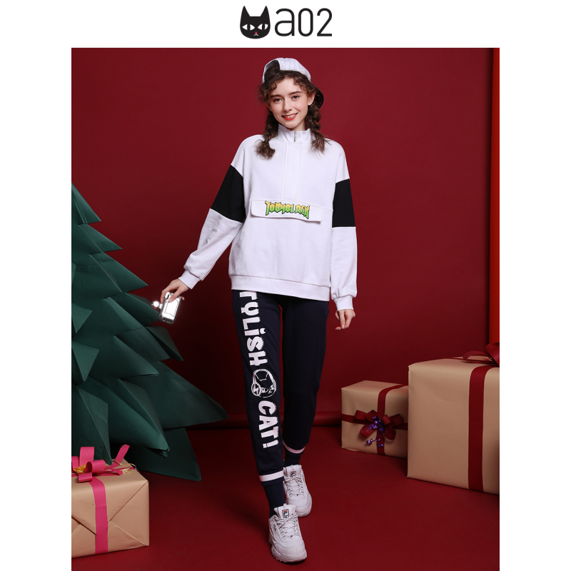 a02新款2020时尚字母印花显瘦春季运动裤休闲裤女DTV1A0691PN