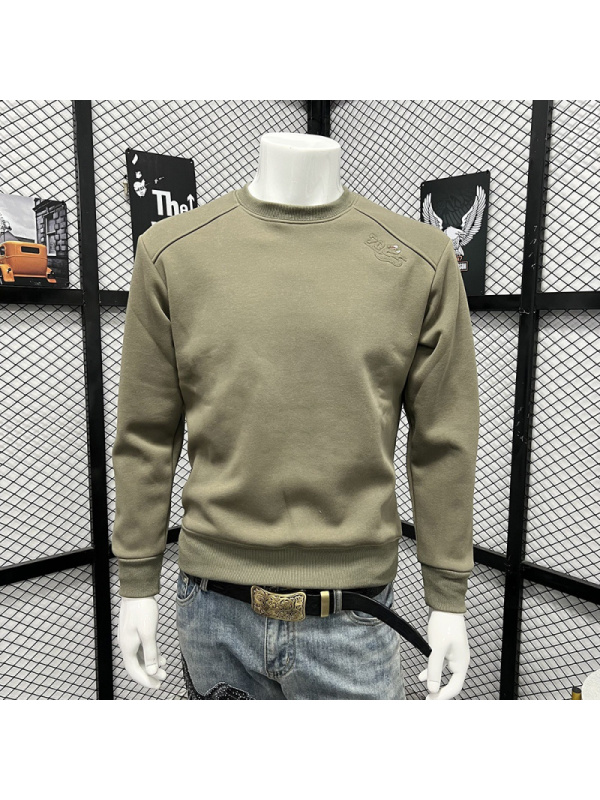 蛇年本命年刺绣卫衣男装长袖体恤圆领上衣潮流保暖加绒春秋冬