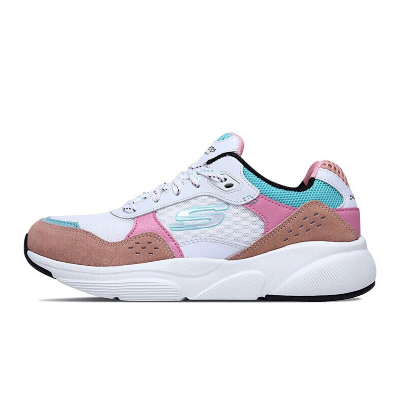 skechers斯凯奇女鞋新款运动时尚绑带复古鞋低帮休闲跑步鞋 13019-wbk