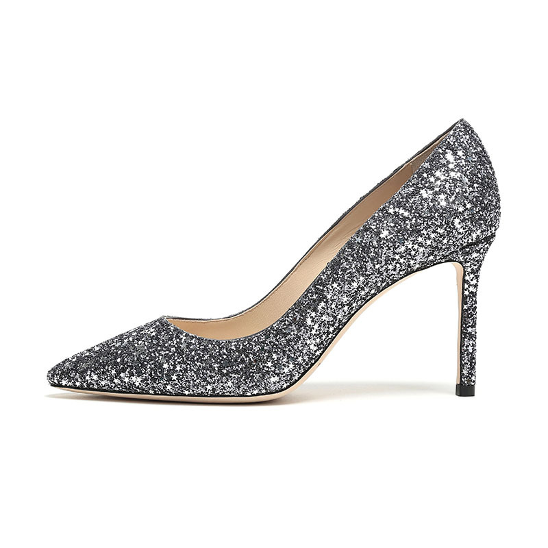 Jimmy Choo 周仰杰 女士星星图案闪光面料高跟鞋 ROMY 85 ARG 181