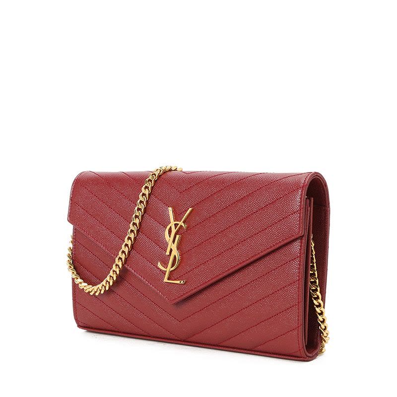 预售 圣罗兰YSL MONOGRAM 信封 绗缝 链条包 女士单肩包 377828 银链图片