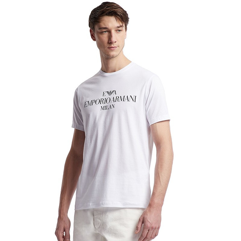 emporio armani 阿玛尼 奢侈品ea 19新款男士圆领logo印花短袖t恤3g1t
