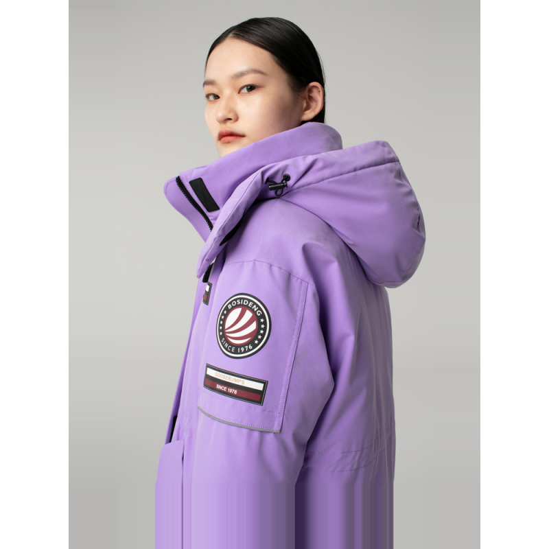 波司登女式工装风羽绒服鹅绒派克中长款冬厚廓形外套