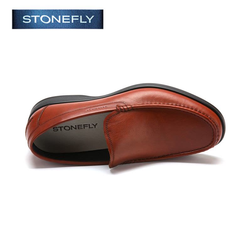 斯通富来STONEFLY牛皮尖头低跟套脚缝马克线春单鞋男图片