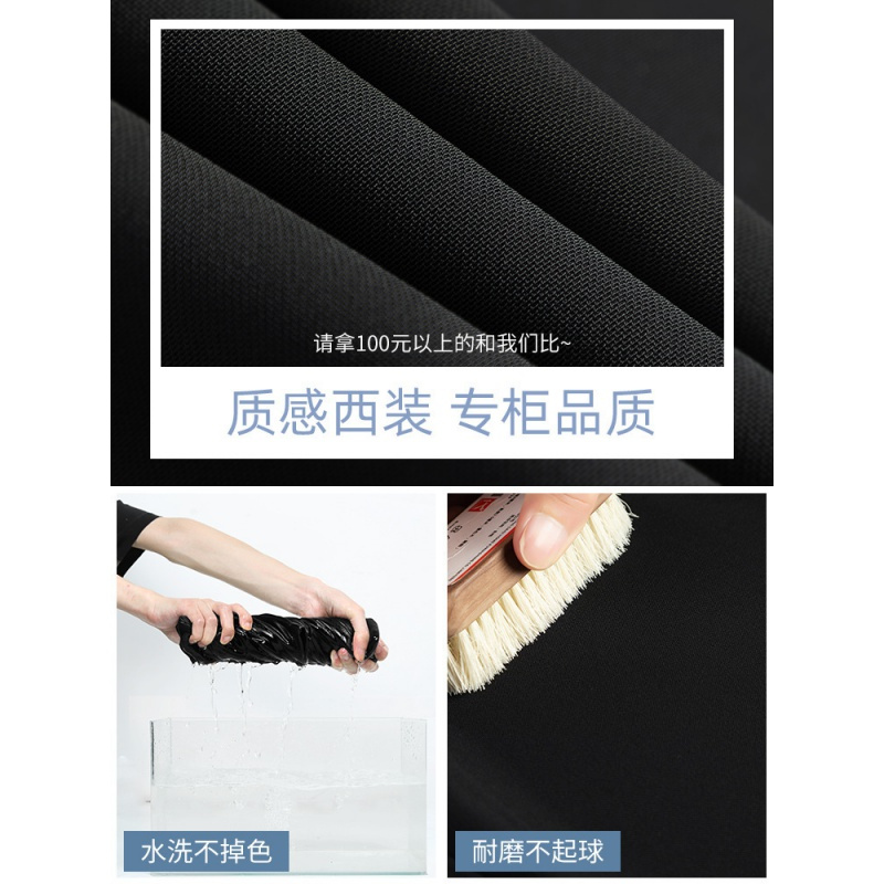 Ceba灰色西装阔腿裤女裤夏季薄款直筒显瘦垂感高腰高级感冰丝雪纺西裤