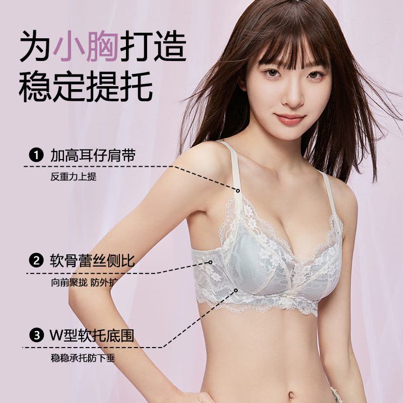 2025法式性感蕾丝内衣女小胸聚拢胸罩收副乳防下垂调整型纯欲文胸图片