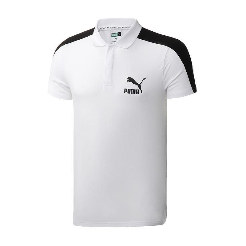 PUMA彪马男装logo款运动服休闲跑步短袖T恤polo衫598250