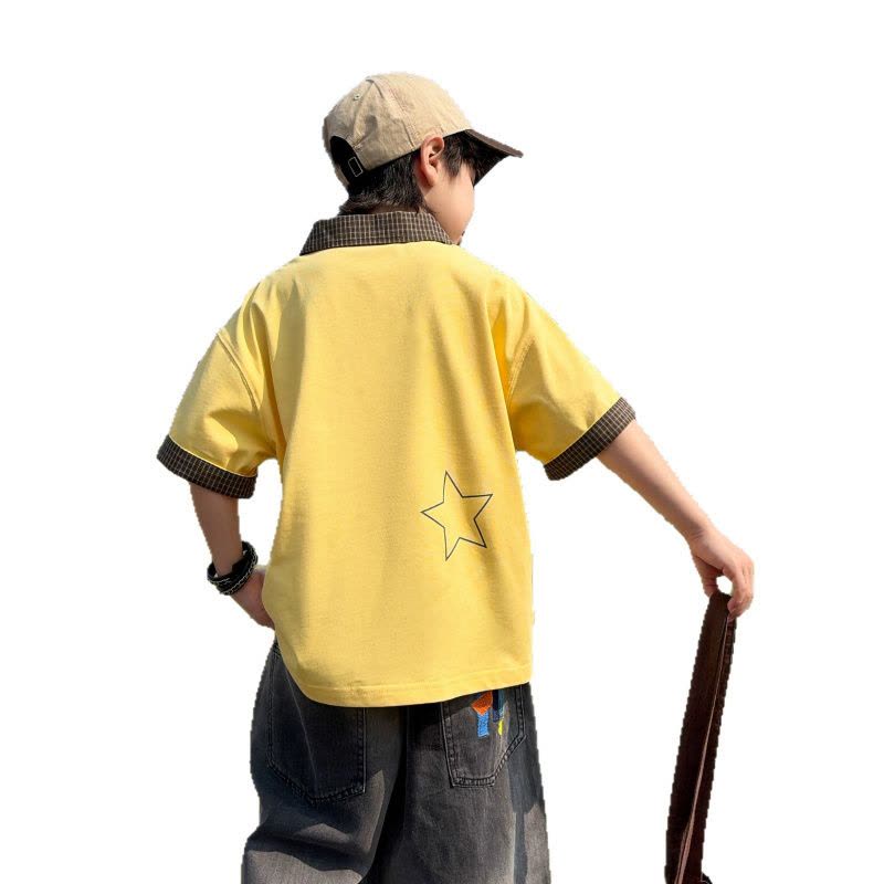 男童夏装短袖polo衫T恤2026新款中大儿童夏季薄款休闲上衣潮T图片