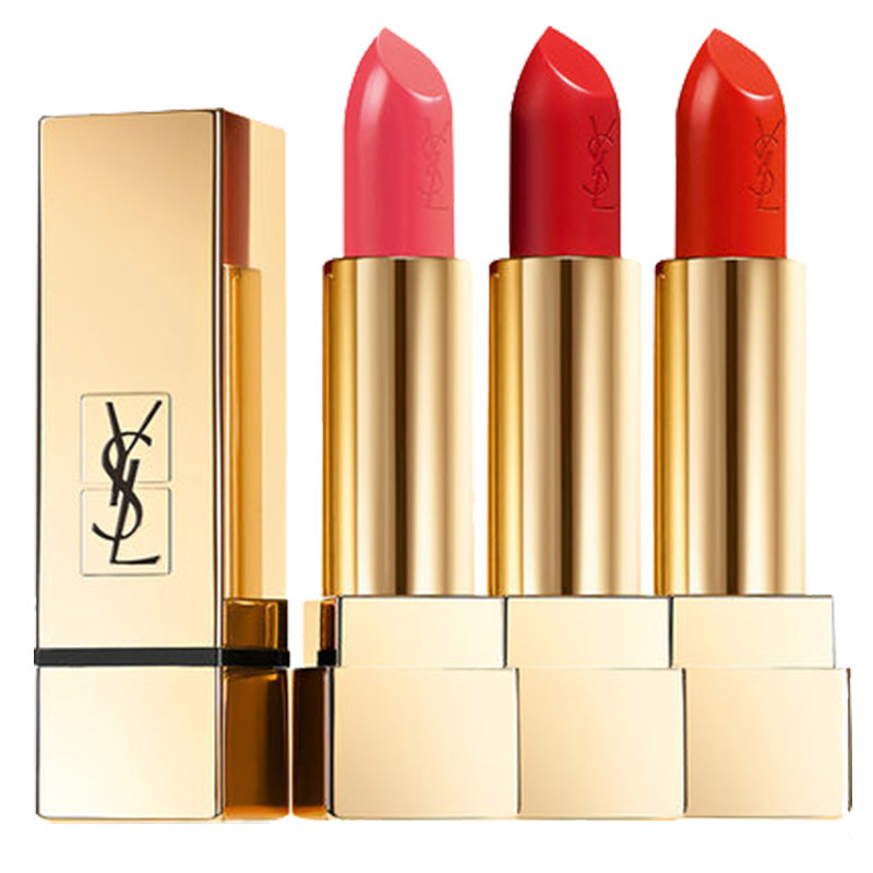 YSL 圣罗兰迷魅纯漾亮采方管口红唇膏1#正红色3.8g 色泽持久 保湿不易脱